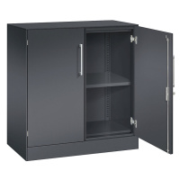 C+P Skříň s otočnými dveřmi ASISTO, výška 897 mm, šířka 800 mm, 1 police, černošedá/černošedá