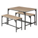 tectake 404340 sestava stolu a laviček bolton 2+1 - Industrial světlé dřevo, dub Sonoma - Indust