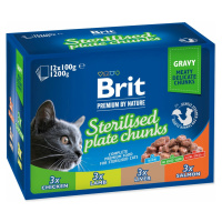 Kapsička Brit Premium Cat Meat Sterilisod mix v omáčce Multi 12x100g
