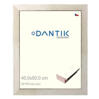 DANTIK rámeček 40 × 50, RETRO bílý sklo čiré