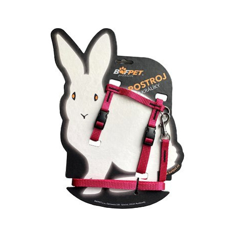 Bafpet Set pro králíka - kšíry + vodítko, Fuchsie, 10mm × 120cm, 10mm × OK 19-26, OH 24-37cm, 20