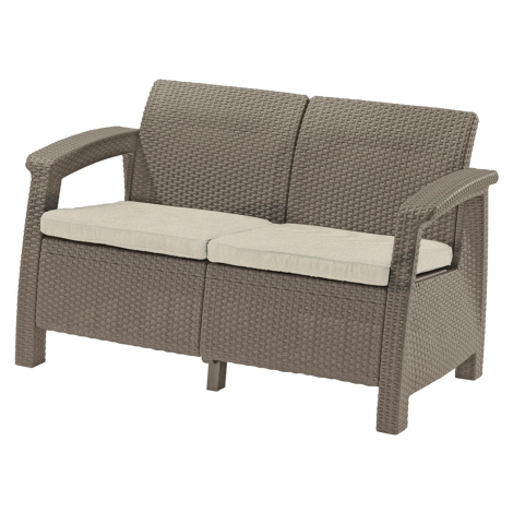 Zahradní pohovka Allibert Corfu Love Seat 128 x 70 x 79cm  - Cappucino/oat