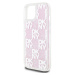 DKNY Liquid Glitter Checkered Pattern kryt iPhone 15 růžový