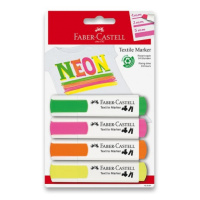 Popisovač na textil souprava 4 barev neonové Faber-Castell