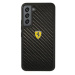 Ferrari FEHCS22SFCAK hard silikonové pouzdro Samsung Galaxy S22 5G Black On Track Real Carbon