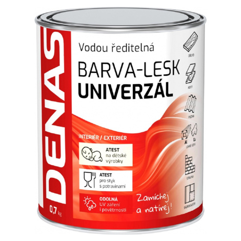 Denas Vrchní barva na dřevo, kov a beton Univerzál-lesk, 0510 sv. zelená, 700 g