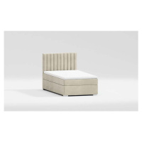 Béžová čalouněná jednolůžková postel s úložným prostorem s roštem 90x200 cm Bunny – Ropez