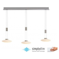 PAUL NEUHAUS LED závěsné svítidlo, 3 ramenné, stříbrná, stmívatelné, nastavitelná výška SimplyDi