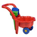 BAYO - Dětské zahradní kolečko s lopatkou a hráběmi Sedmikráska červené
