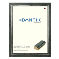 DANTIK rámeček 30 × 40, IVANETE zelený plexi čiré