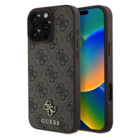 Guess PU 4G Small Metal Logo MagSafe kryt pro iPhone 16 Pro hnědý