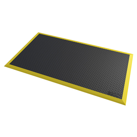 NOTRAX Protiúnavová rohož v ESD provedení Diamond Flex™, d x š 1630 x 970 mm, černá / žlutá