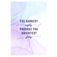 Ilustrace The darkest nights produce the brightest stars | floating colors, Melanie Viola, 26.7 