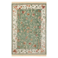Zeleno-krémový koberec z viskózy 160x230 cm Oriental – Nouristan