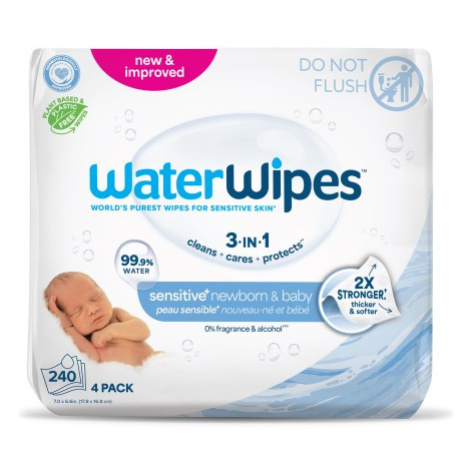 WATERWIPES Vlhčené ubrousky bez obsahu plastů  4x 60 ks