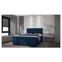 SFAB Kontinentální čalouněná postel POSITANO (180x200 cm) Látka Velutto: Velutto 11 - Modrá