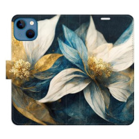 iSaprio flip pouzdro Gold Flowers pro iPhone 13