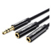 Vention 3.5mm Male to 2x 3.5mm Female Stereo Splitter Cable 0.3m Black ABS Type