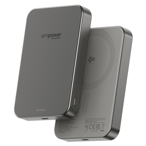 PanzerGlass® empower bezdrátová Qi2 powerbanka 10000 mAh, MagSafe, šedá