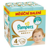 PAMPERS Premium Care plenky velikost 4 Maxi 9-14kg měsíční balení 174 ks