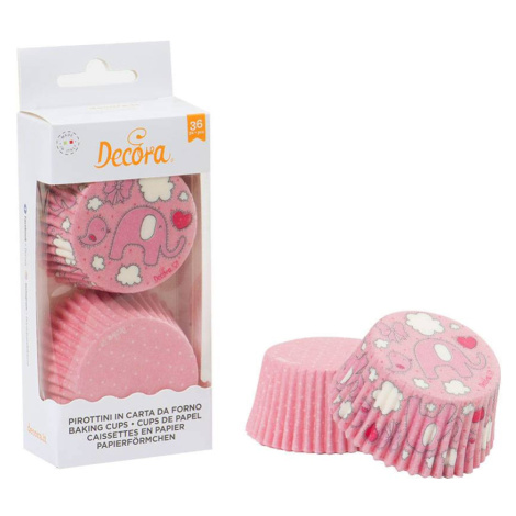 Košíčky na muffiny 36ks růžový slon - Decora