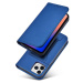 Magnet Card Case elegantní knížkové pouzdro s venkovní kapsou na iPhone 12 Pro 6.1" Blue