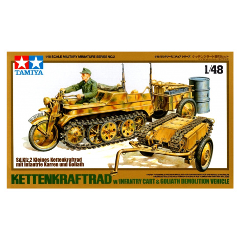 Tamiya Kettenkraftrad w/Infantry Cart & Goliat Demolition Vehicle 1:48