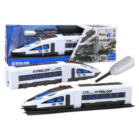 mamido  Sada vláčků na montáž s kolejnicí, šroubovákem, světly a zvuky