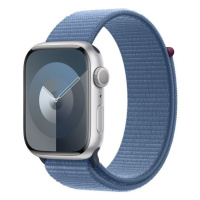 Apple Watch Series 9 45mm Stříbrný hliník s ledově modrým provlékacím řemínkem Stříbrná