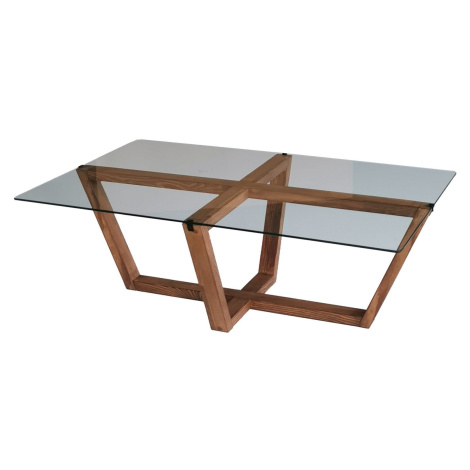 Kalune Design Konferenční stolek Amalfi ořech/tvrzené sklo