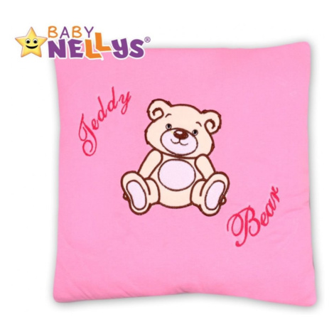 Baby Nellys Polštářek 40x40 Teddy Bear - sv. růžový