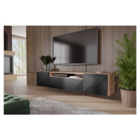 Závěsný televizní stolek RTV Neo 200 cm Dub artisan - černá