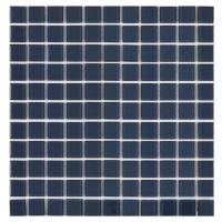 Skleněná mozaika Premium Mosaic tmavě šedá 30x30 cm lesk MOS25DGY