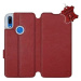 Flip pouzdro na mobil Huawei P Smart Z - Tmavě červené - kožené - Dark Red Leather