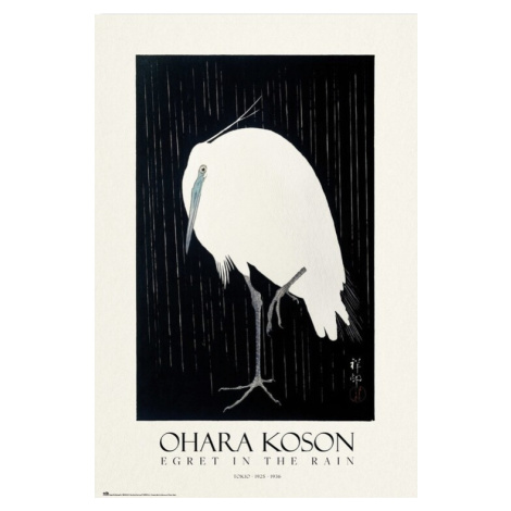 Plakát, Obraz - Ohara Koson - Egret in the Rain, (61 x 91.5 cm)