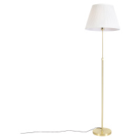 Stojací lampa zlatá / mosazná se skládaným odstínem krémová 45 cm - Parte