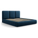 Tmavě modrá čalouněná dvoulůžková postel s úložným prostorem s roštem 180x200 cm Brody – Mazzini