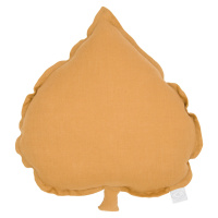 Cotton & Sweets Lněný polštář lipový list karamelová 38×43 cm