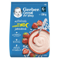 GERBER Cereal mléčná kaše jahodová na dobrou noc 6m+ 230 g