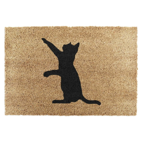 Rohožka z přírodního kokosového vlákna Artsy Doormats Cat, 40 x 60 cm