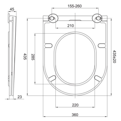 MEREO WC závěsné, RIMLESS, 530x355x360, keramické, vč. sedátka CSS113S VSD81S