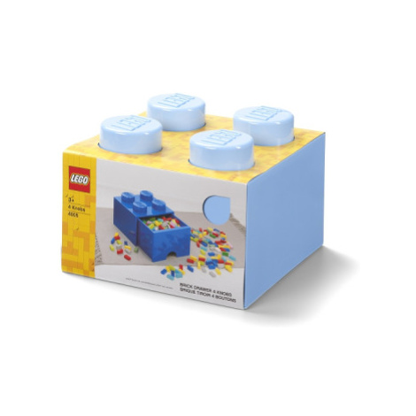 LEGO úložný box 4 s šuplíkem - světle modrá