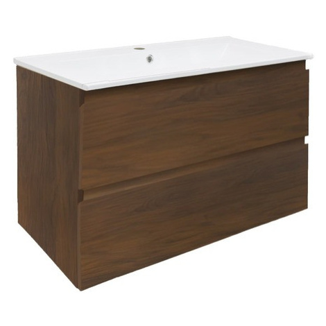 Koupelnová skříňka s umyvadlem SAT B-Way 99x50x45 cm ořech mat BWAY2100NUTU4BI