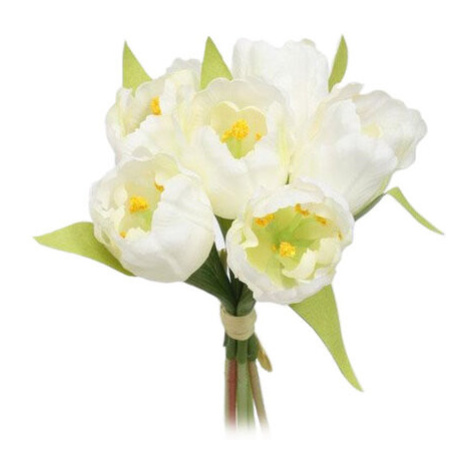 Umělá květina svazek Tulipán, bílá