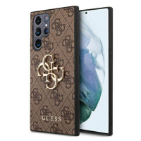 Guess GUHCS22L4GMGBR hard silikonové pouzdro Samsung Galaxy S22 ULTRA 5G brown 4G kovové logo