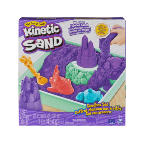 Spin Master Kinetic Sand krabice tekutého písku s podložkou FIALOVÁ