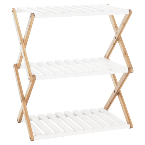 3-poličkový regál, přírodní bambus/bílá, PEORIA TYP 2 Tempo Kondela