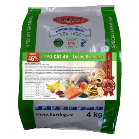 Granule Bardog Hypoalergenní granule pro kočky Hypo Cat 46 - Losos Brambor 32/18 - 4 kg