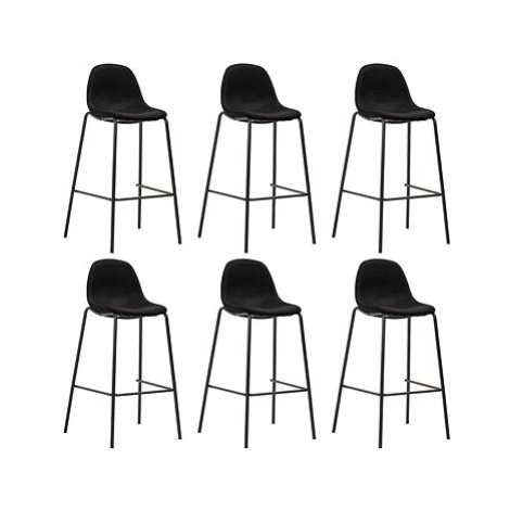 Barové židle 6 ks černé textil, 279665 SHUMEE