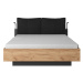 Dřevěná postel Fiugi 160x200, dub craft, antracit